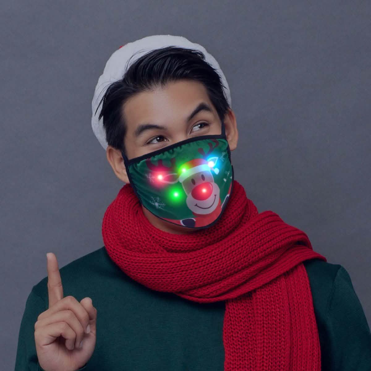 2-Pack: Light Up LED Holiday Face Masks