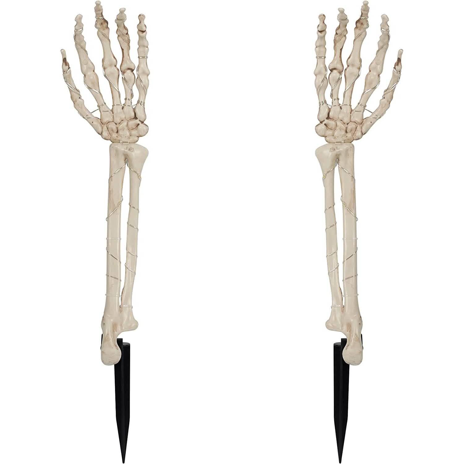2-Pack: Light Up Skull Arm Stakes