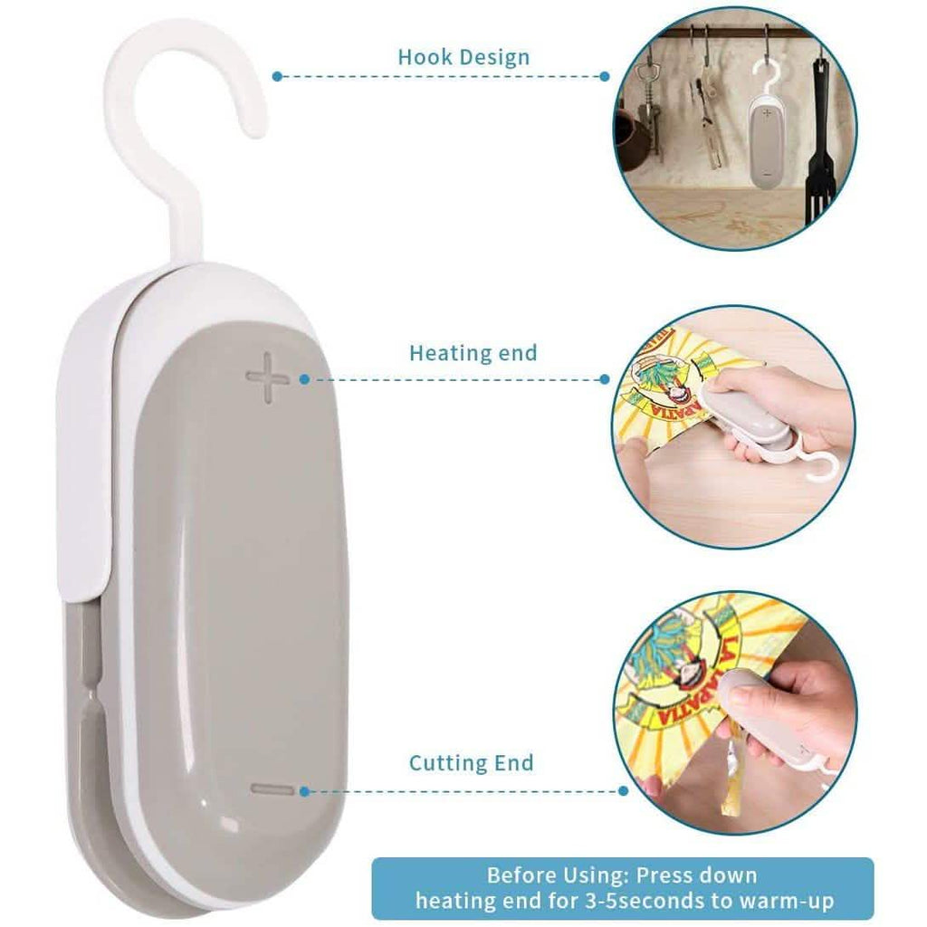 2-Pack: Mempedont Mini Bag Sealer - Heat Sealer for Plastic Bags
