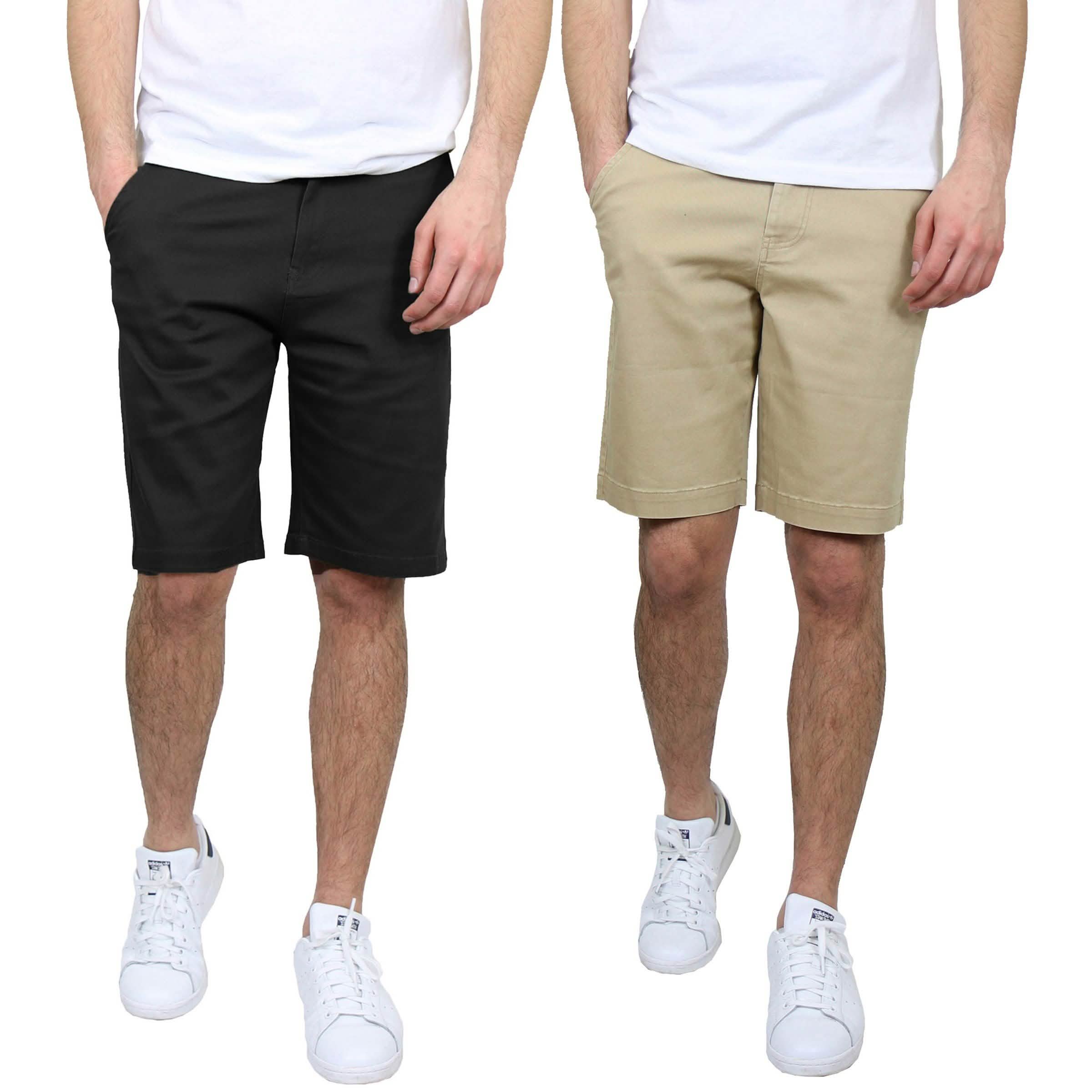 2-Pack: Men's 5-Pocket Flat-Front Slim-Fit Stretch Chino Shorts