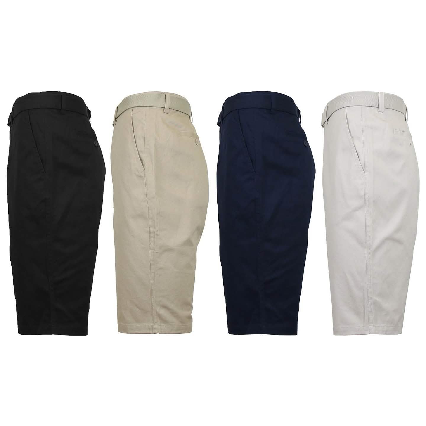 2-Pack: Men's Cotton Chino Shorts with Belt