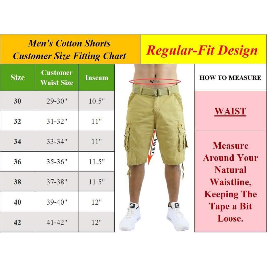 2-Pack: Men's Cotton Chino Shorts with Belt