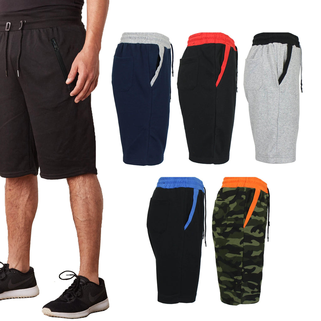 2-Pack Men's French Terry Regular Pockets Jogger Sweat Lounge Shorts