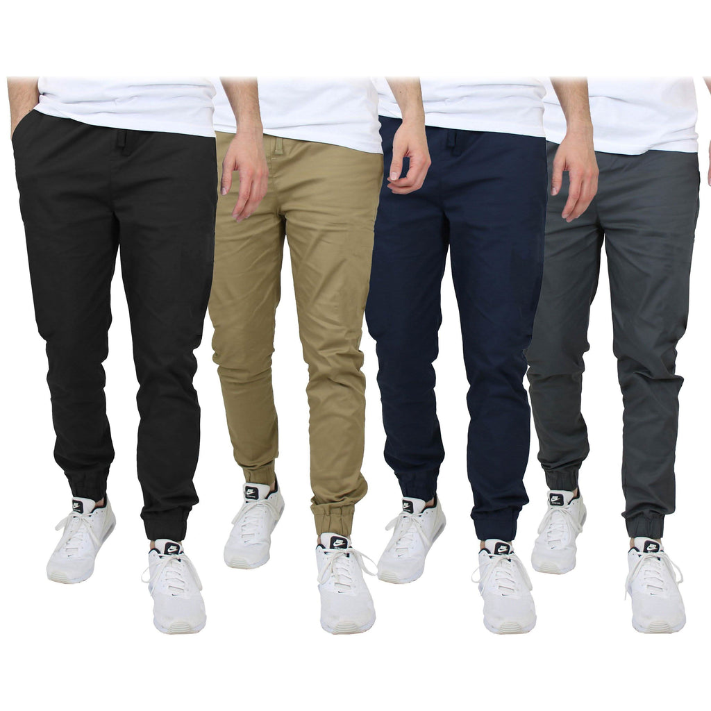 2-Pack: Mens Lightweight Cotton Stretch Jogger Pants