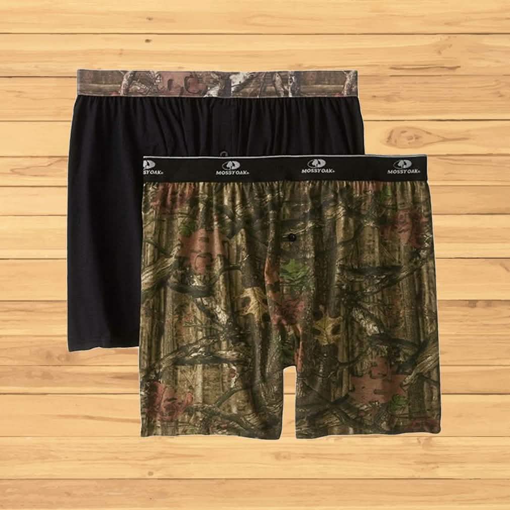 2-Pack: Men's Mossy Oak Moisture Wicking Boxer Shorts