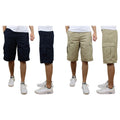 2-Pack: Men's Non-Belted Premium Cotton Blend Cargo Shorts