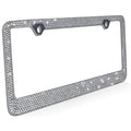 2-Pack: Metal License Plate Frame Bling RhineStones Chrome Swarovski Crystal Diamond