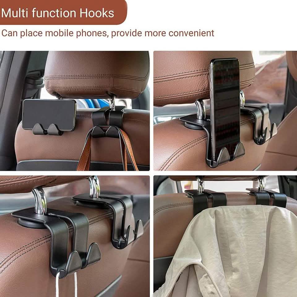 2 Pack: Multi-functional Vehicle Back Seat Hook