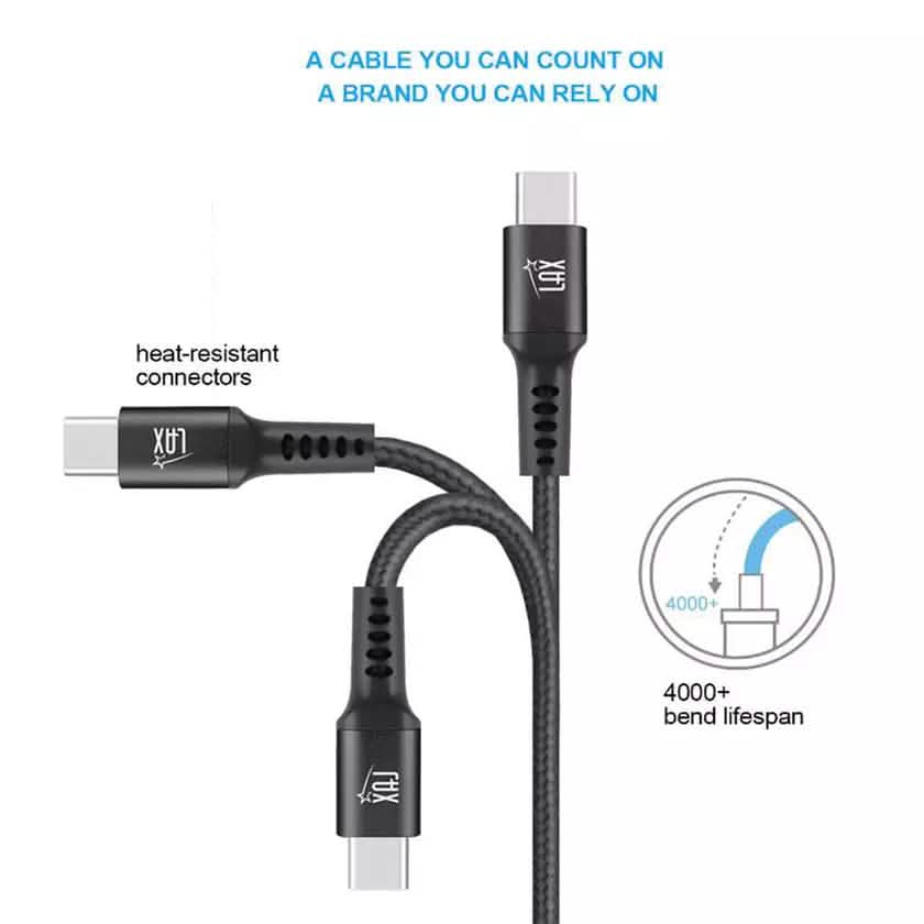 2-Pack: Nylon USB C to USB C Cable 6 Ft. 60W