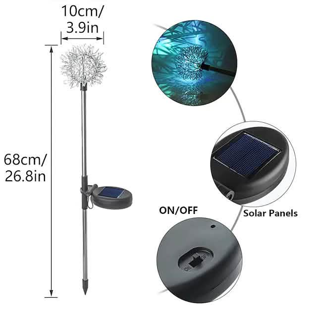 2-Pack: Outdoor Solar Dandelion Lawn Lights