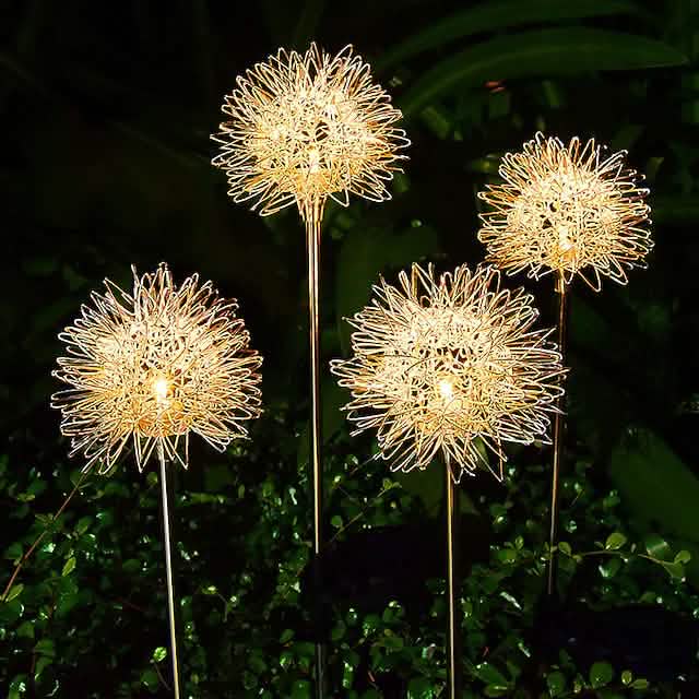 2-Pack: Outdoor Solar Dandelion Lawn Lights