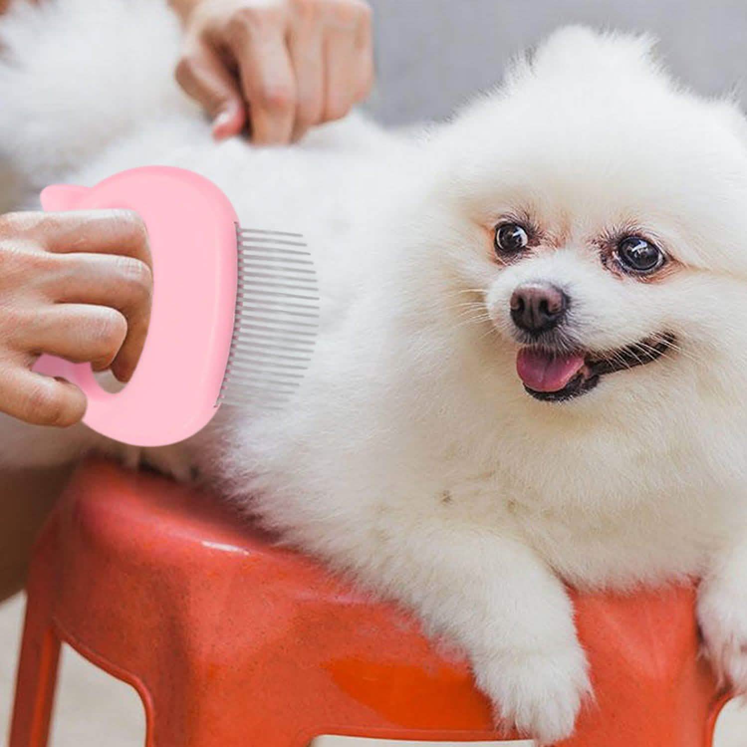 2-Pack: Pet Hair Removal And Massaging Shell Comb Brush For Grooming And Shedding