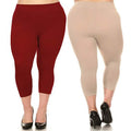 2-Pack: Plus Size Women's Ultra-Soft High Waisted Capri Leggings