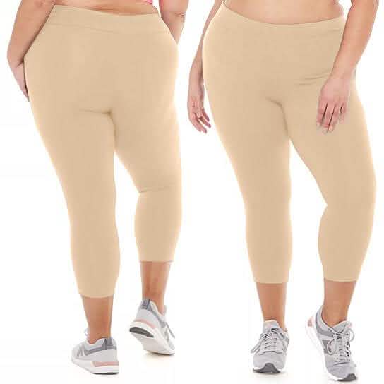 2-Pack: Plus Size Women's Ultra-Soft High Waisted Capri Leggings