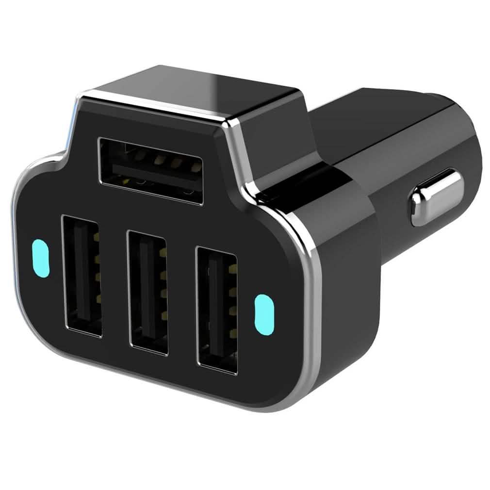 2-Pack: PowerUp 4 USB Port Car Charger Adapter