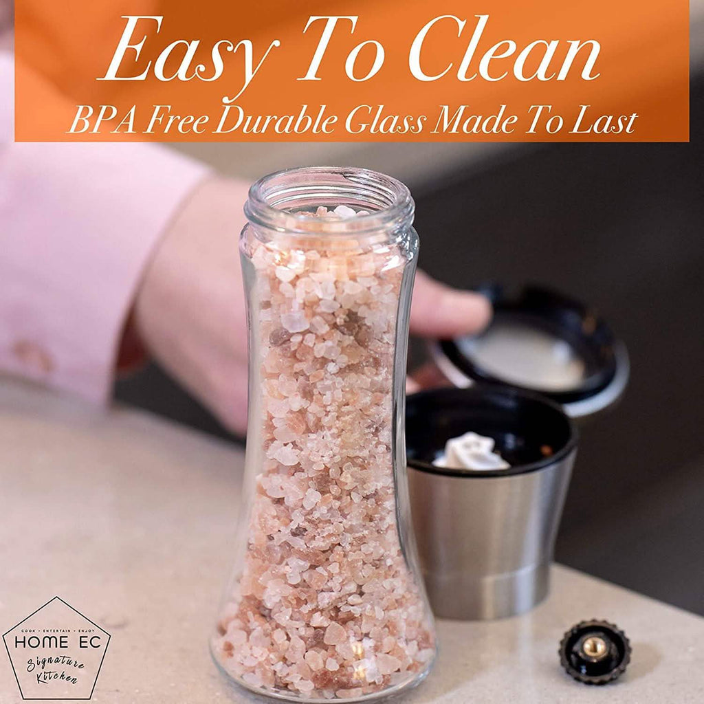 2-Pack: Premium Stainless Steel Salt and Pepper Grinder