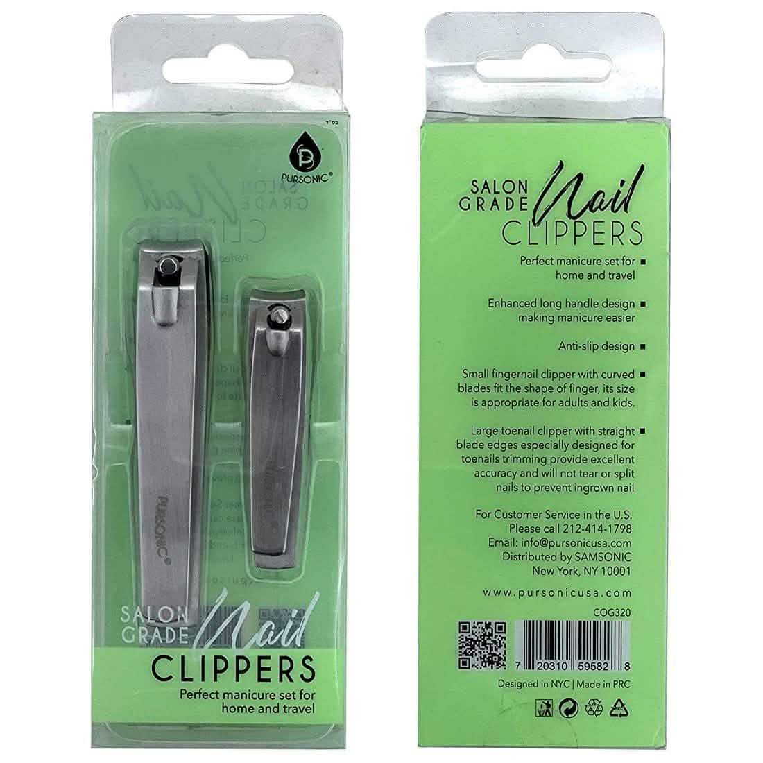 2-Pack: Pursonic Premium Nail Clipper Set