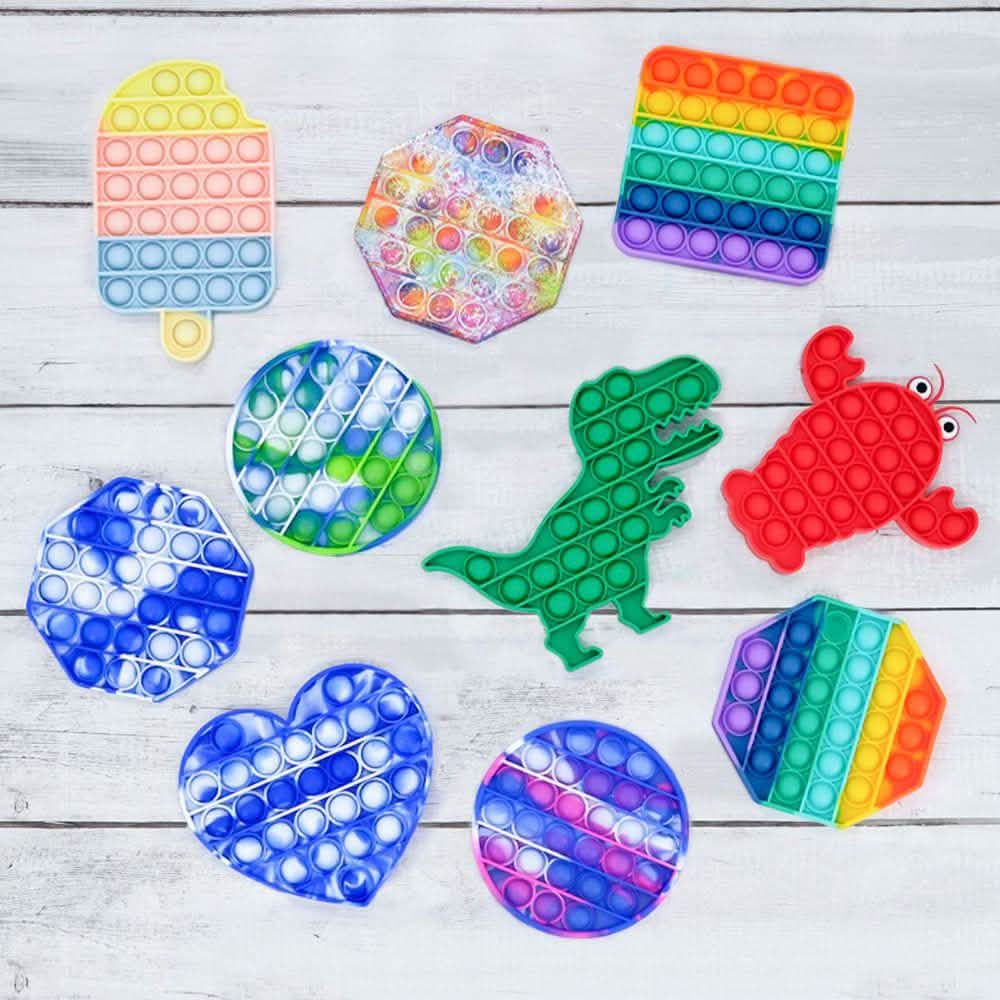 2-Pack: Push Pop Fidget Anti-Stress Pads
