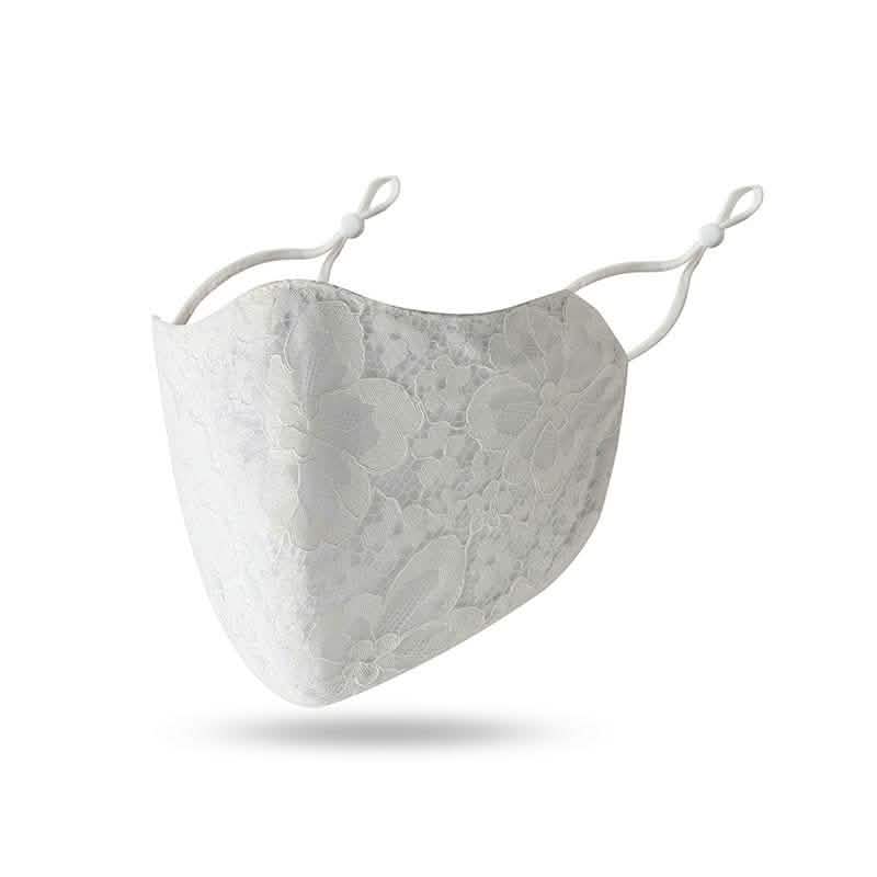 2-Pack: Reusable Washable Fitted Black and White Lace Face Mask