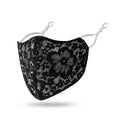 2-Pack: Reusable Washable Fitted Black and White Lace Face Mask
