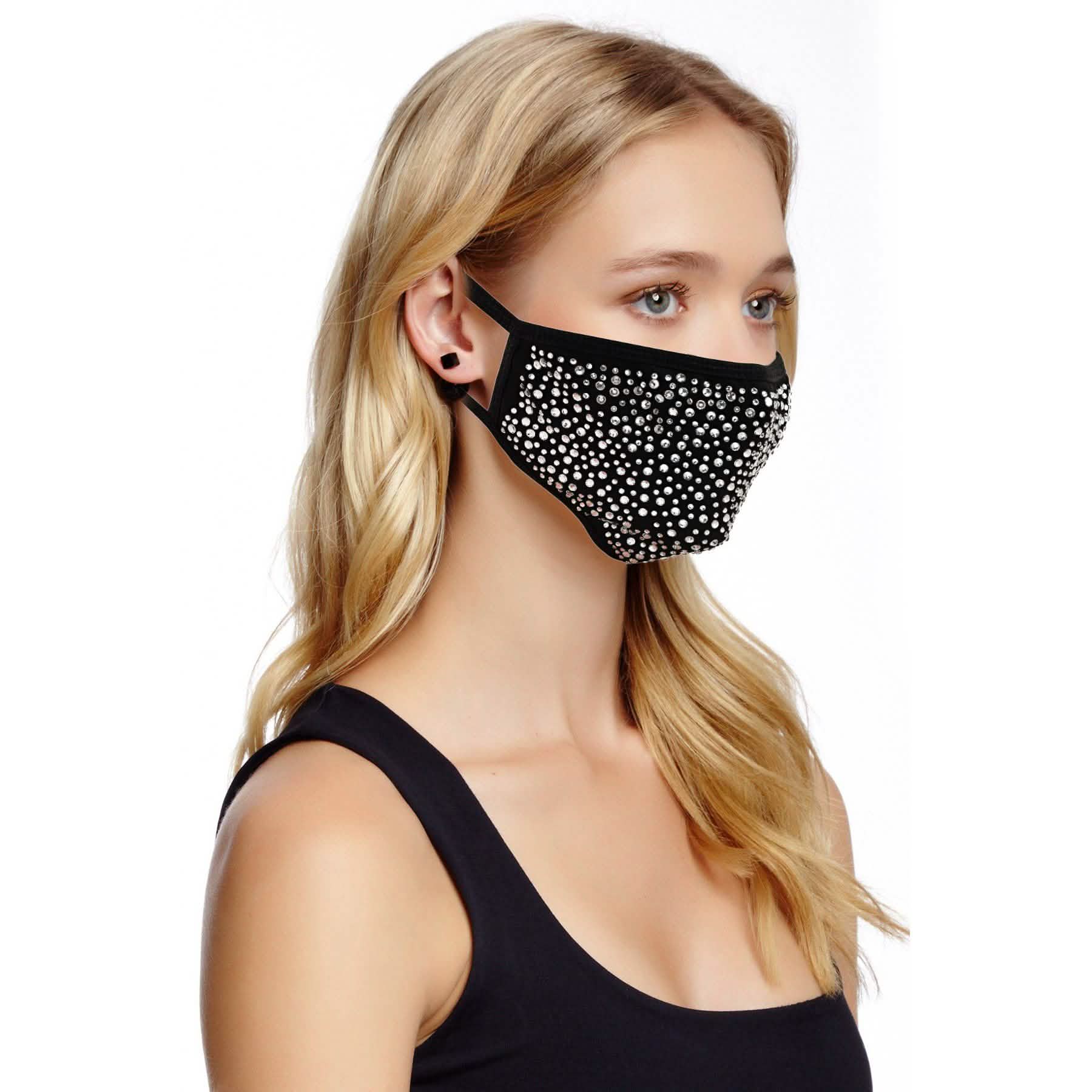 2-Pack: Reusable Washable Fitted Crystal Masks