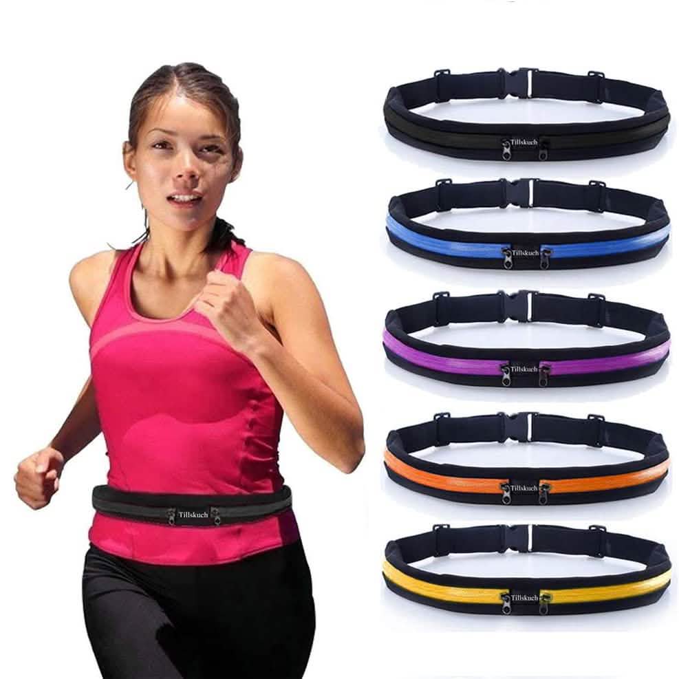 2-Pack: Slim Waist Pocket Running Belt
