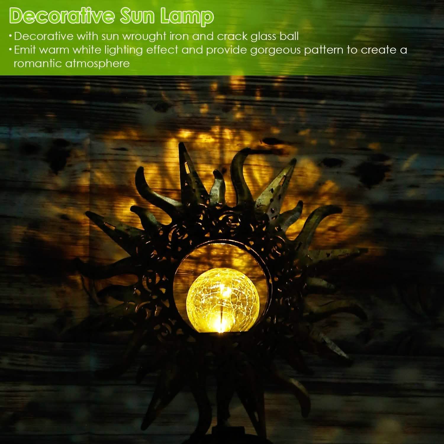2-Pack: Solar Powered Glass Globe Stake Lamp