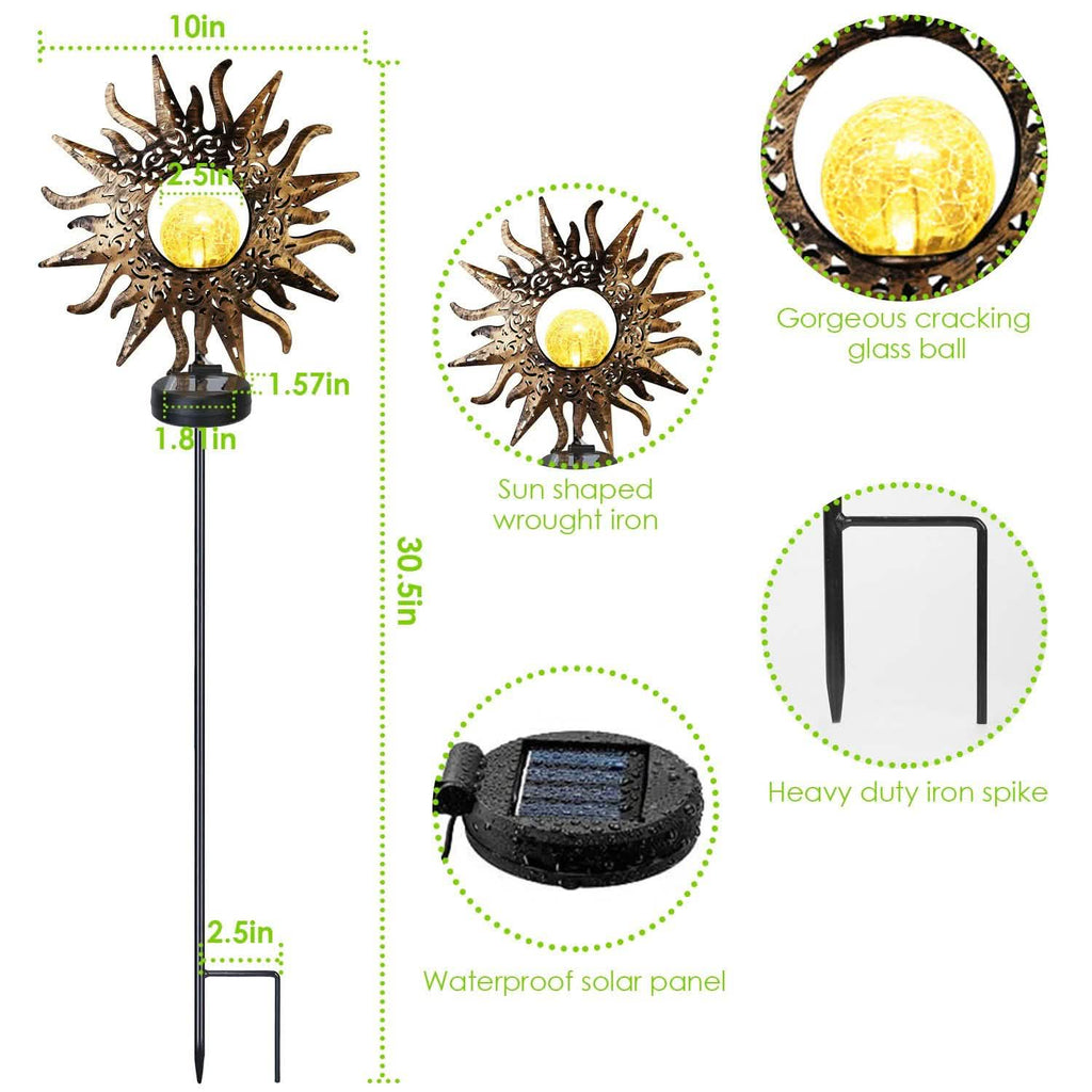 2-Pack: Solar Powered Glass Globe Stake Lamp