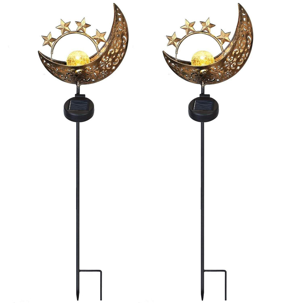 2-Pack: Solar Powered Glass Globe Stake Lamp