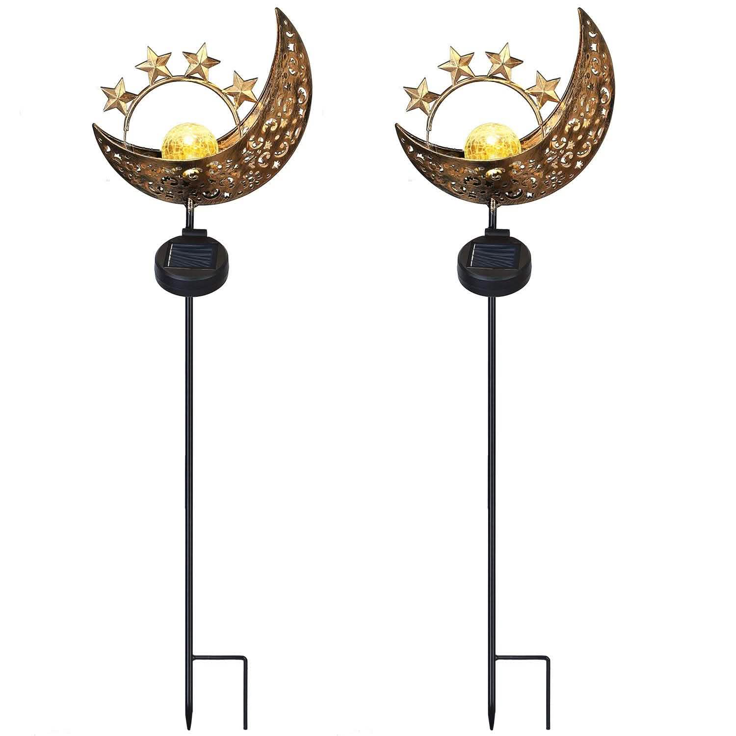 2-Pack: Solar Powered Glass Globe Stake Lamp