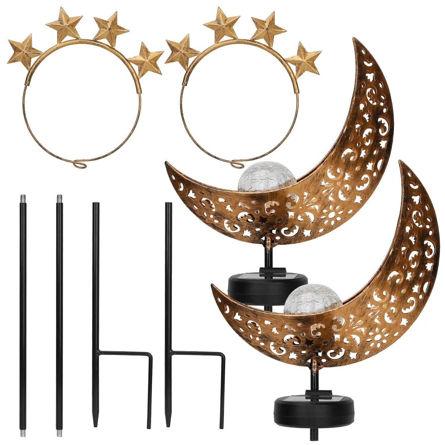 2-Pack: Solar Powered Glass Globe Stake Lamp