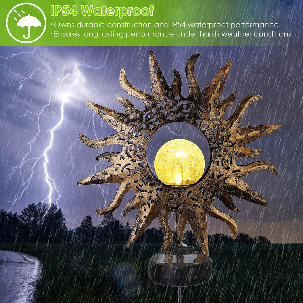 2-Pack: Solar Powered Glass Globe Stake Lamp