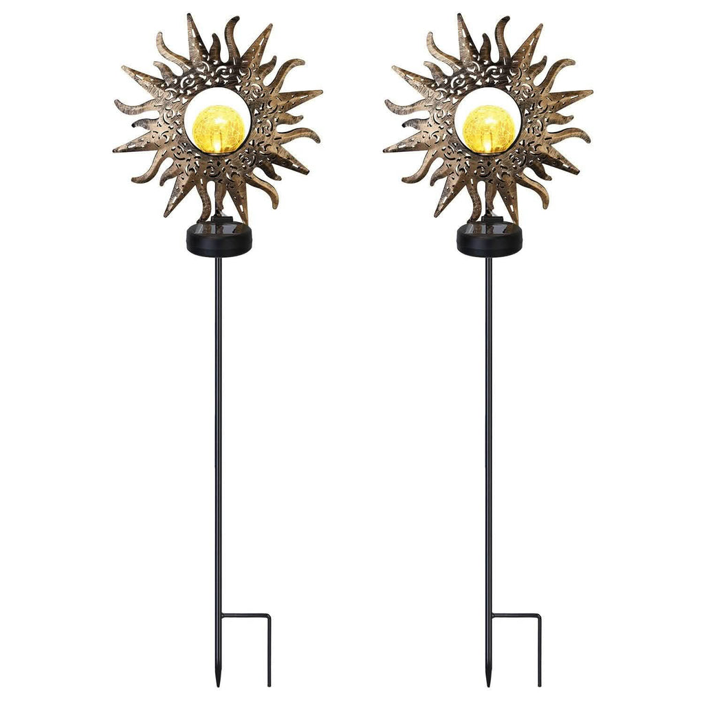 2-Pack: Solar Powered Glass Globe Stake Lamp