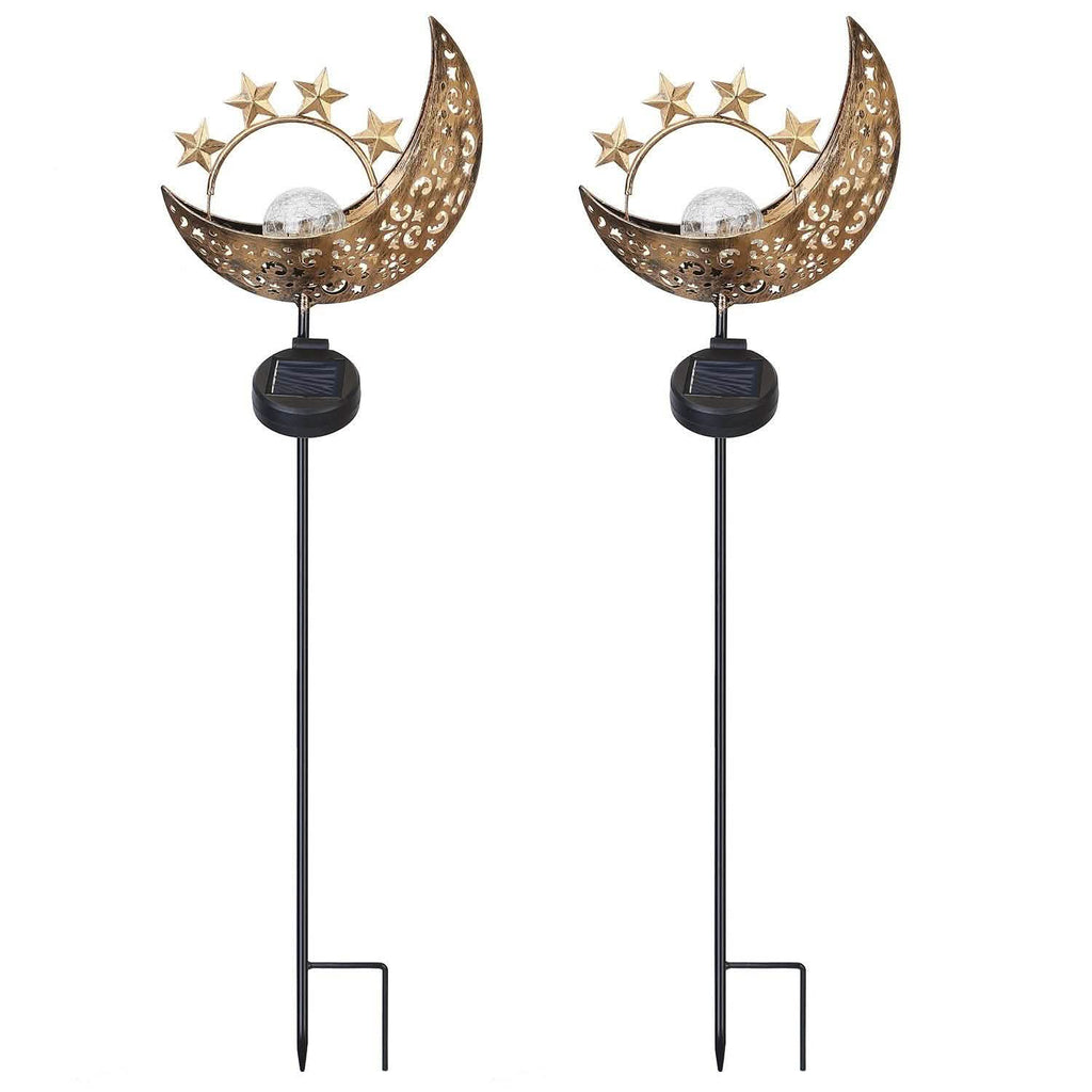 2-Pack: Solar Powered Glass Globe Stake Lamp