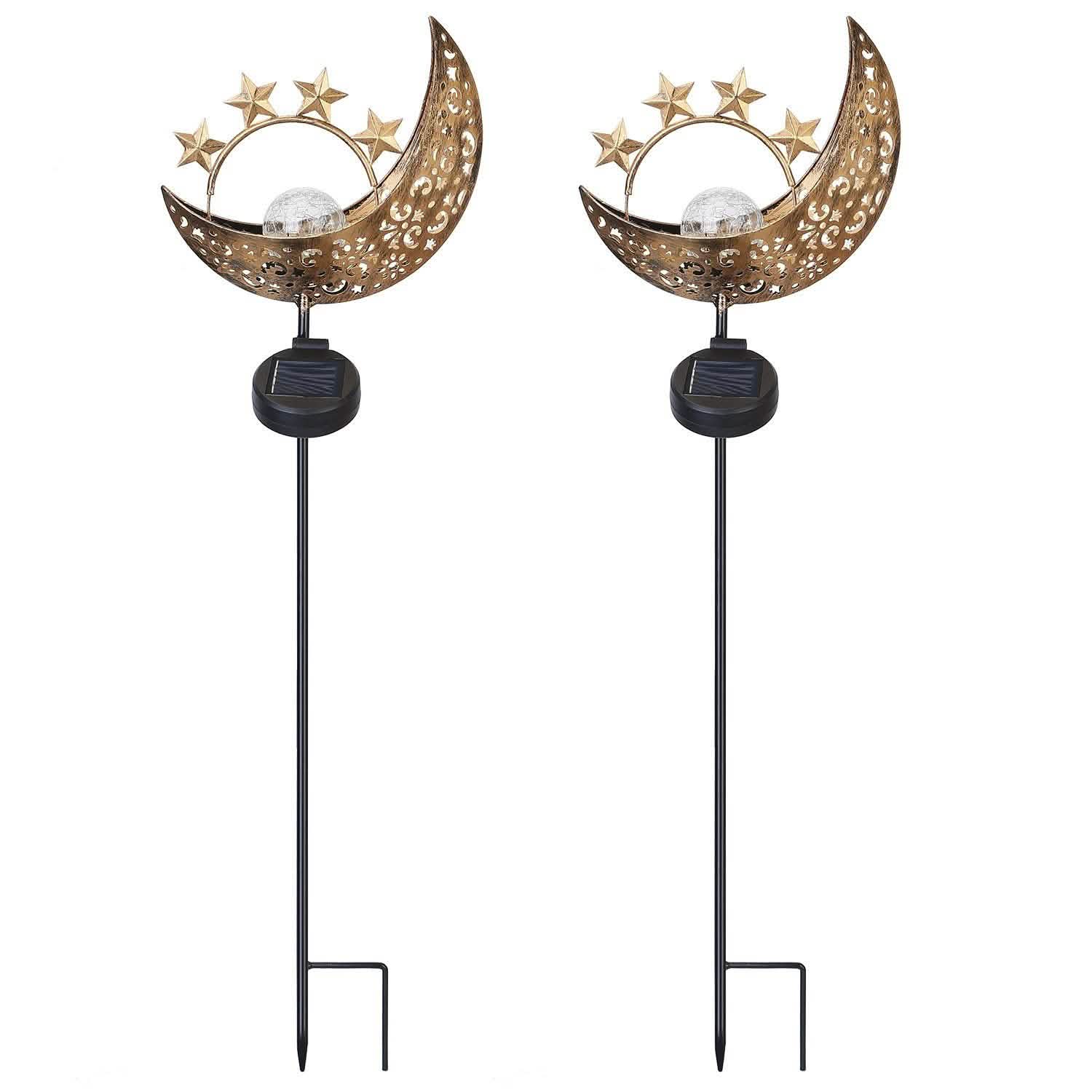 2-Pack: Solar Powered Glass Globe Stake Lamp