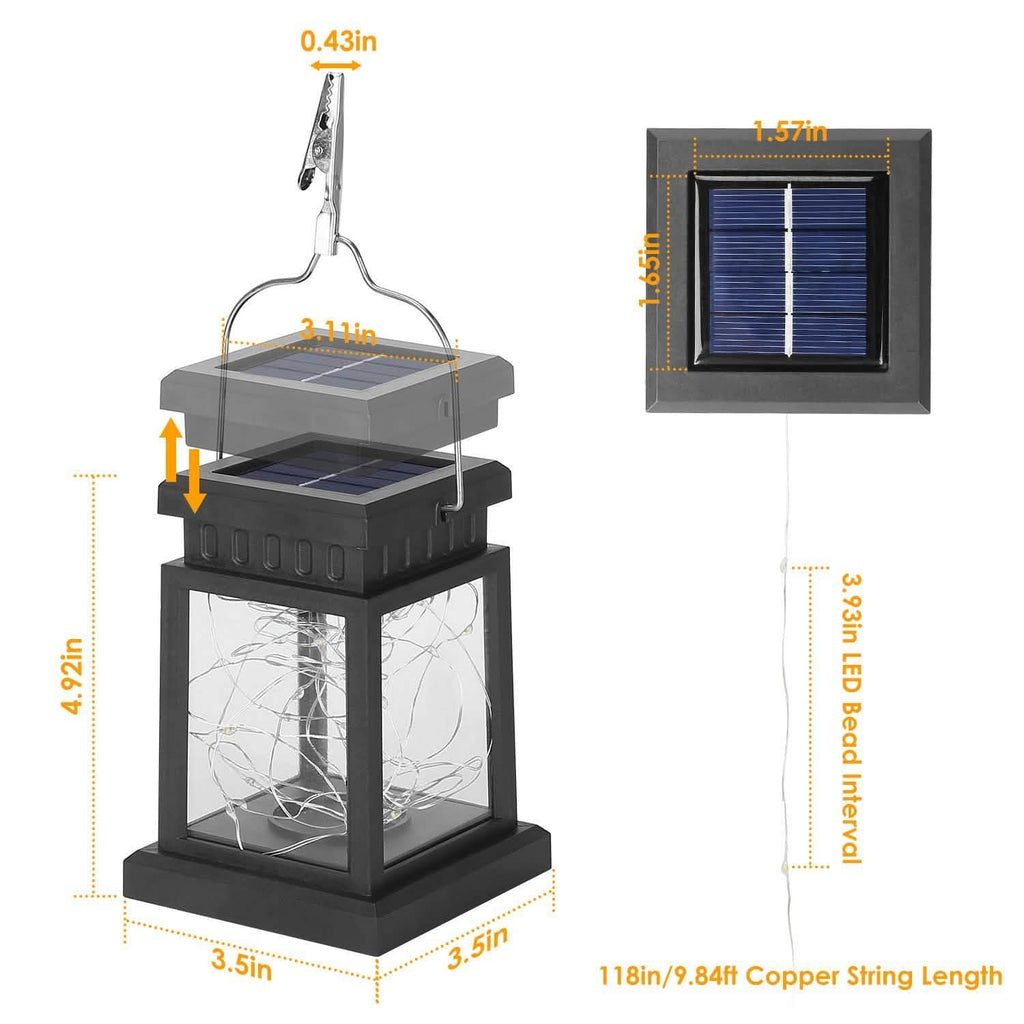 2-Pack: Solar Powered Hanging Lights 30 LED Beads