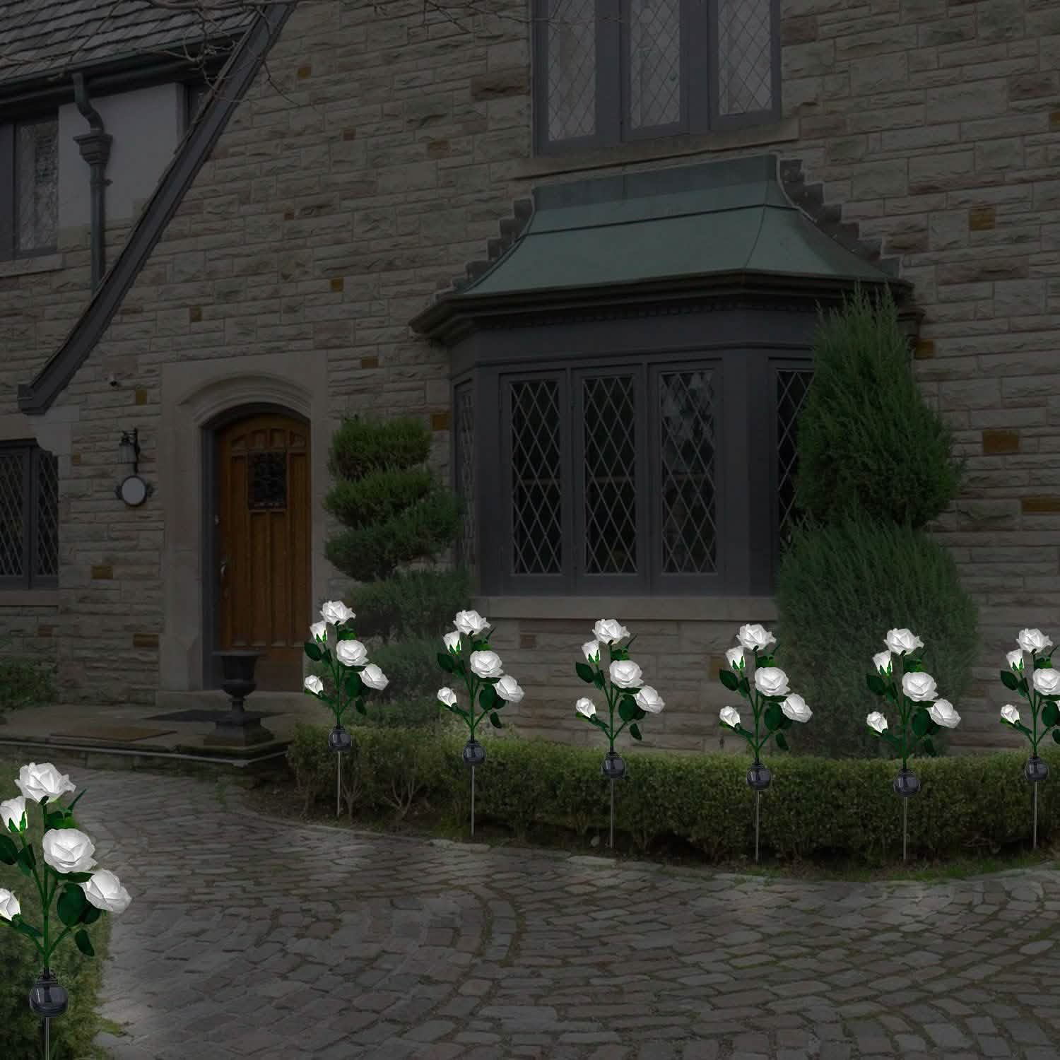 2-Pack: Solar Powered Rose Flower LED Decorative Lamp