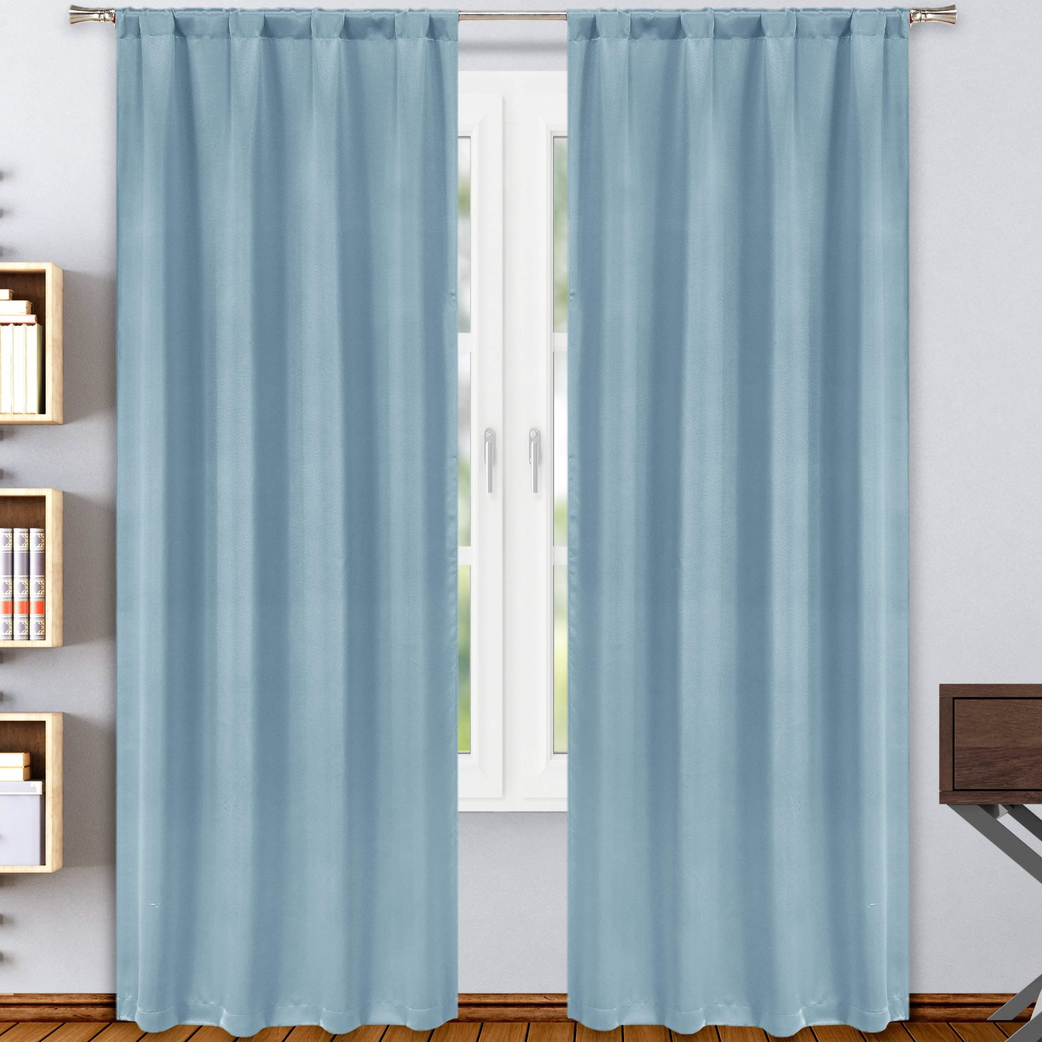 2-Pack: Solid Blackout Pole Top Window Curtain Panel