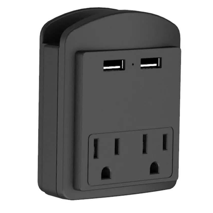 2-Pack: Surge Protector 2 Wall Outlets and 2 USB Ports