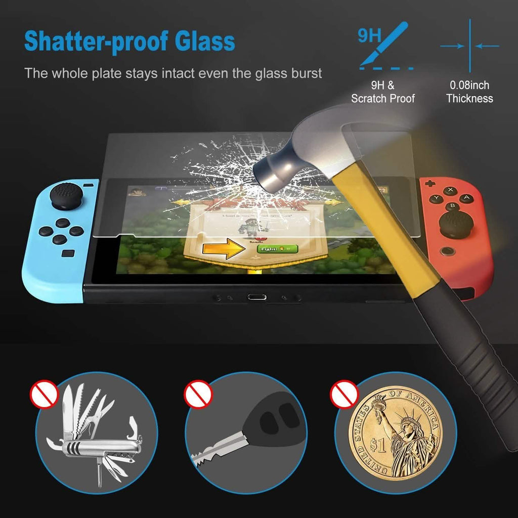 2-Pack: Tempered Glass Screen Protector for Nintendo Switch