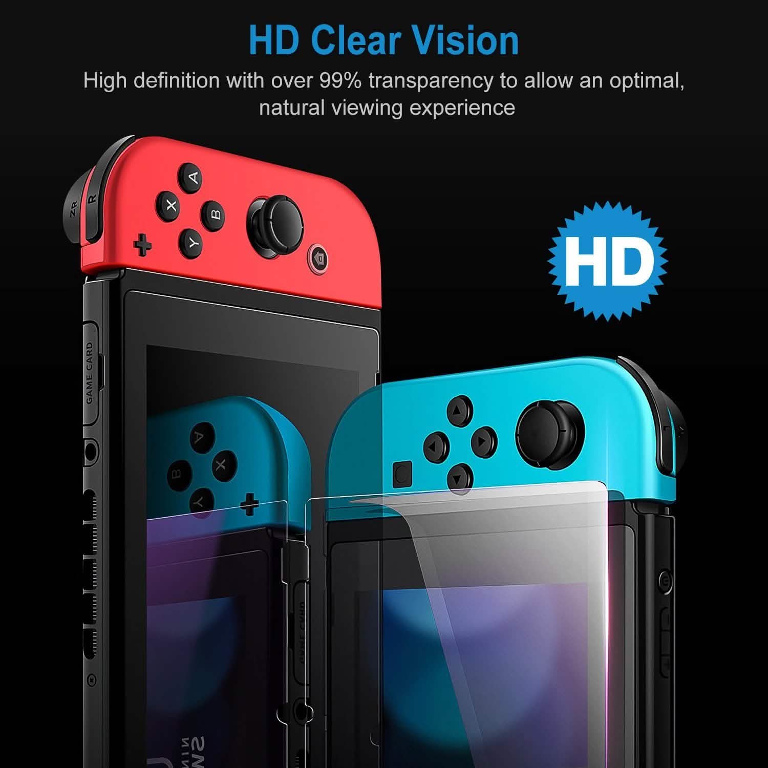 2-Pack: Tempered Glass Screen Protector for Nintendo Switch