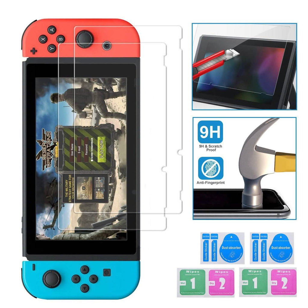 2-Pack: Tempered Glass Screen Protector for Nintendo Switch
