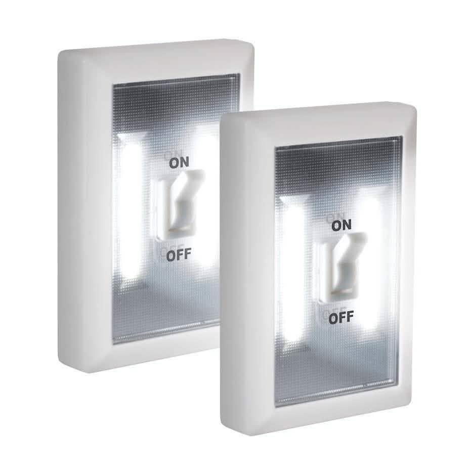 2-Pack: Ultra Bright, LED Light Switch, Stick Anywhere
