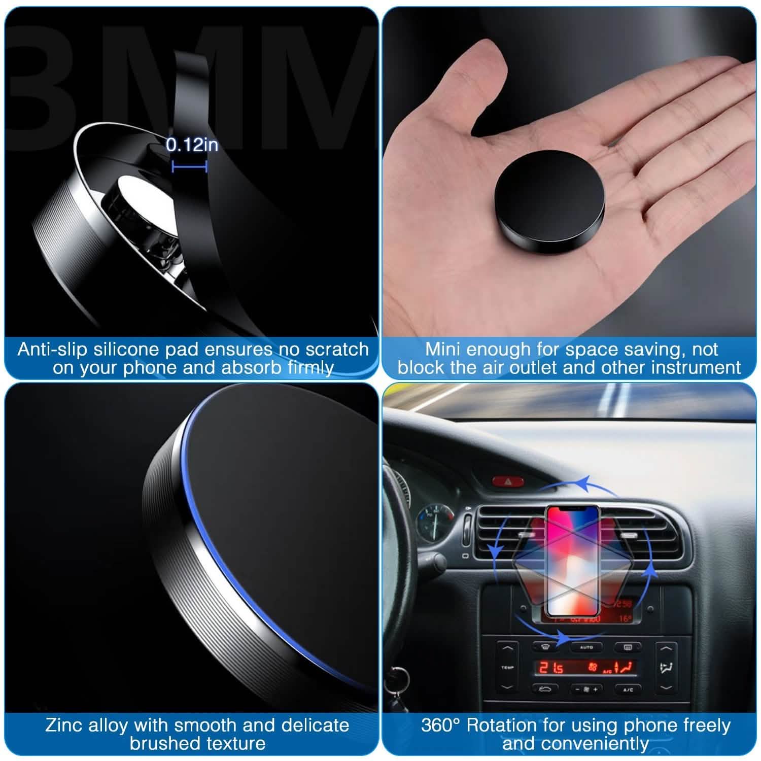 2-Pack: Universal Magnetic Car Mounts Dashboard