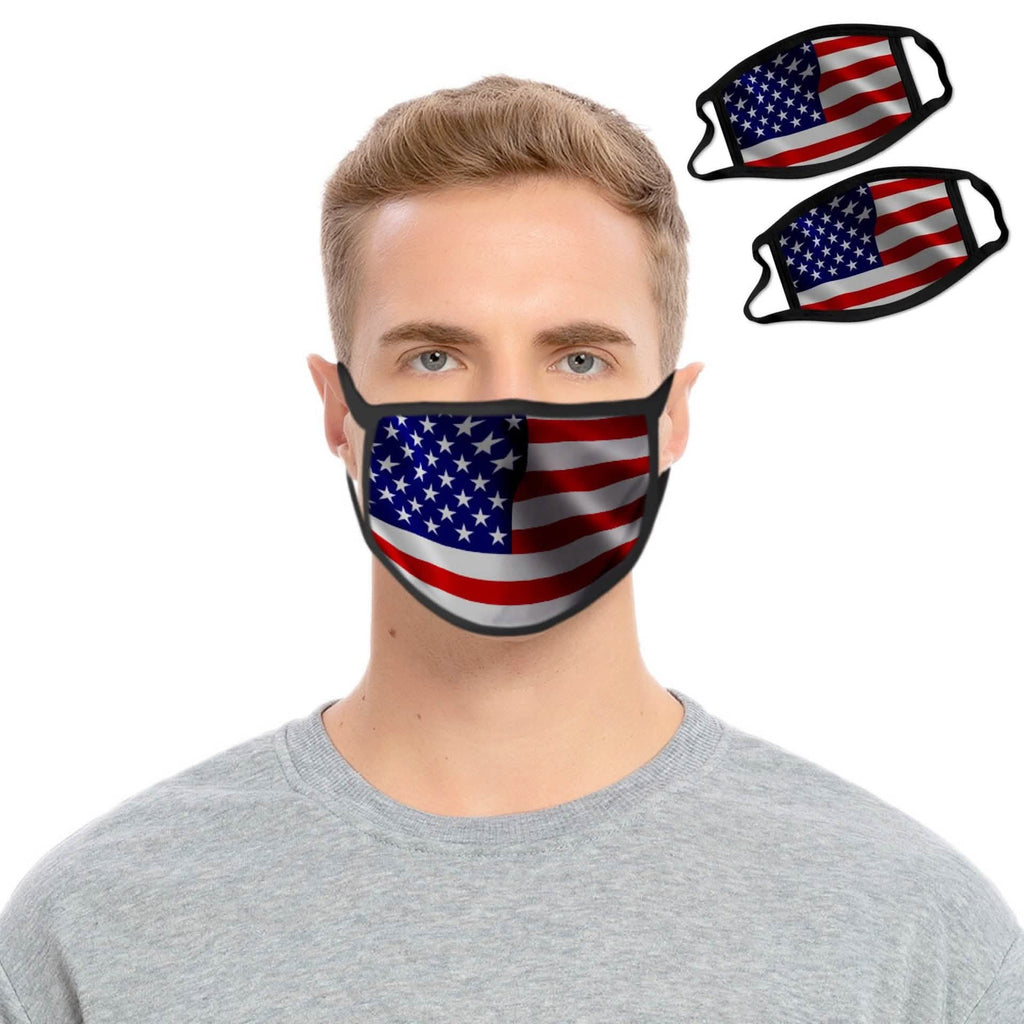 2-Pack: USA American Flag Reusable Washable Mask
