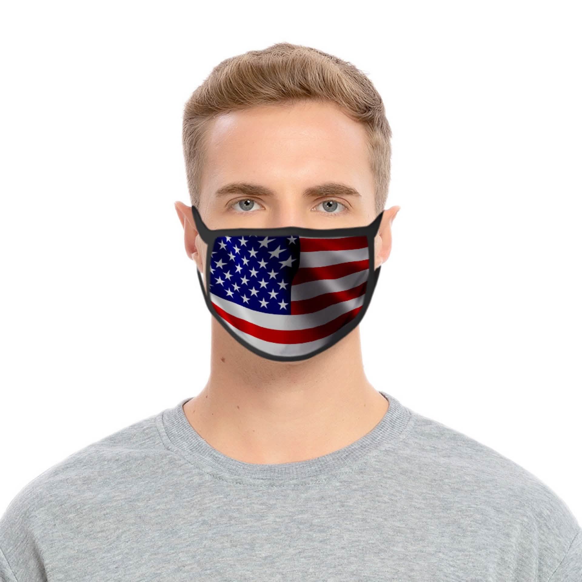 2-Pack: USA American Flag Reusable Washable Mask
