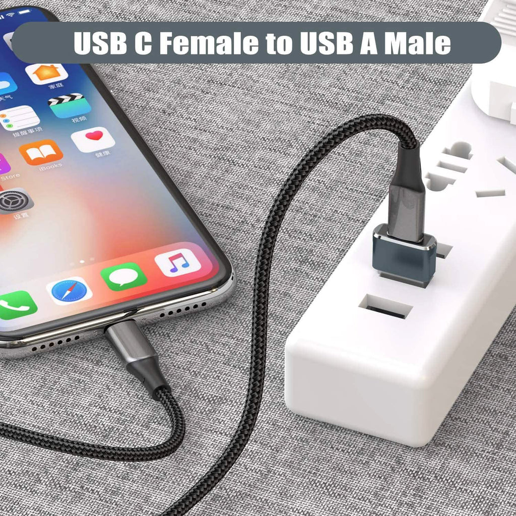 2-Pack: USB C Female to USB Male Adapter