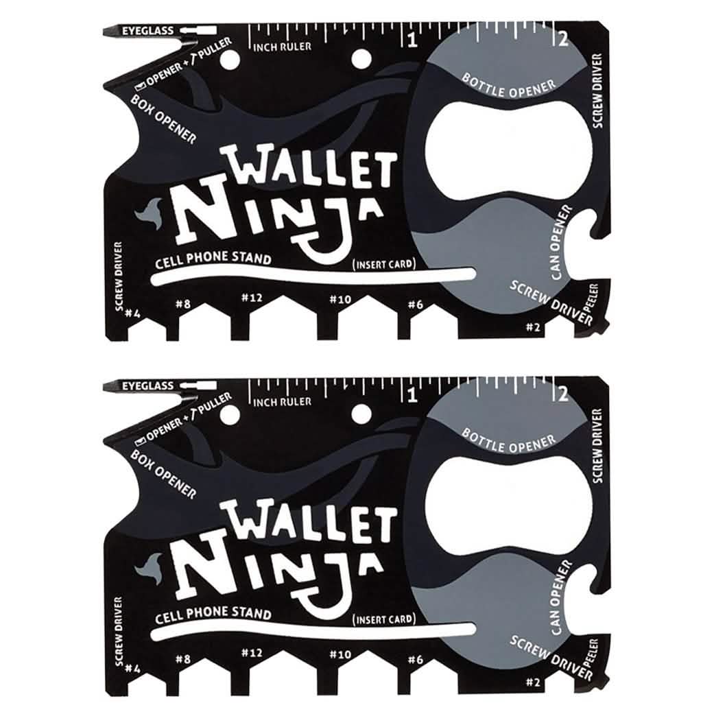 2-Pack: Wallet Ninja 18-in-1 Credit Card Sized Multi-tool