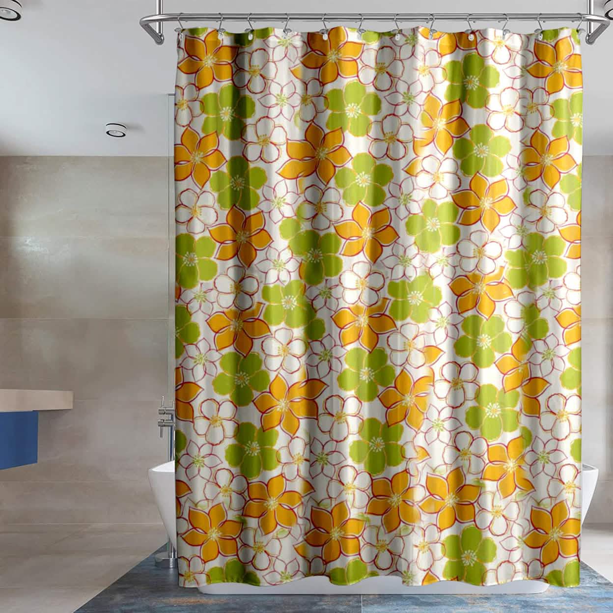 2-Pack: Water-Proof Printed Peva Shower Curtain