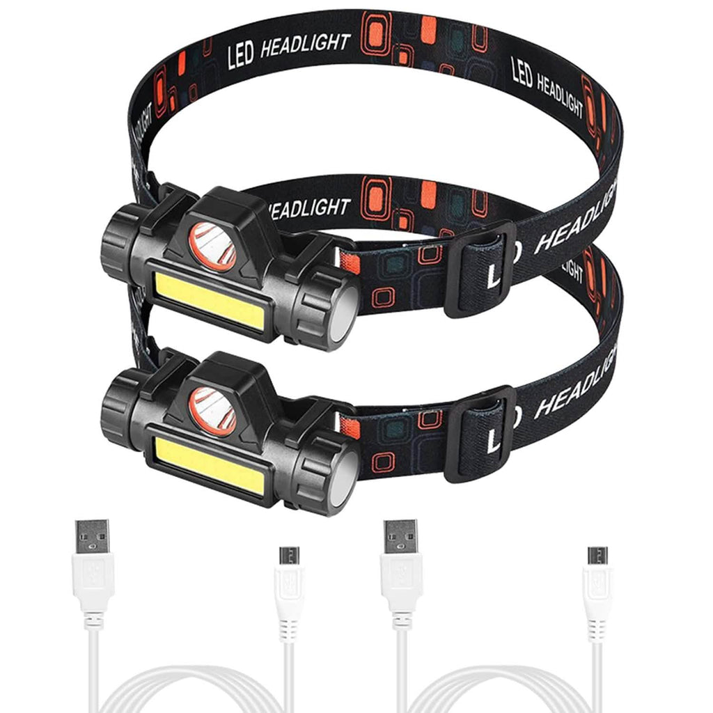 2-Pack: Waterproof Rechargeable Headlamp
